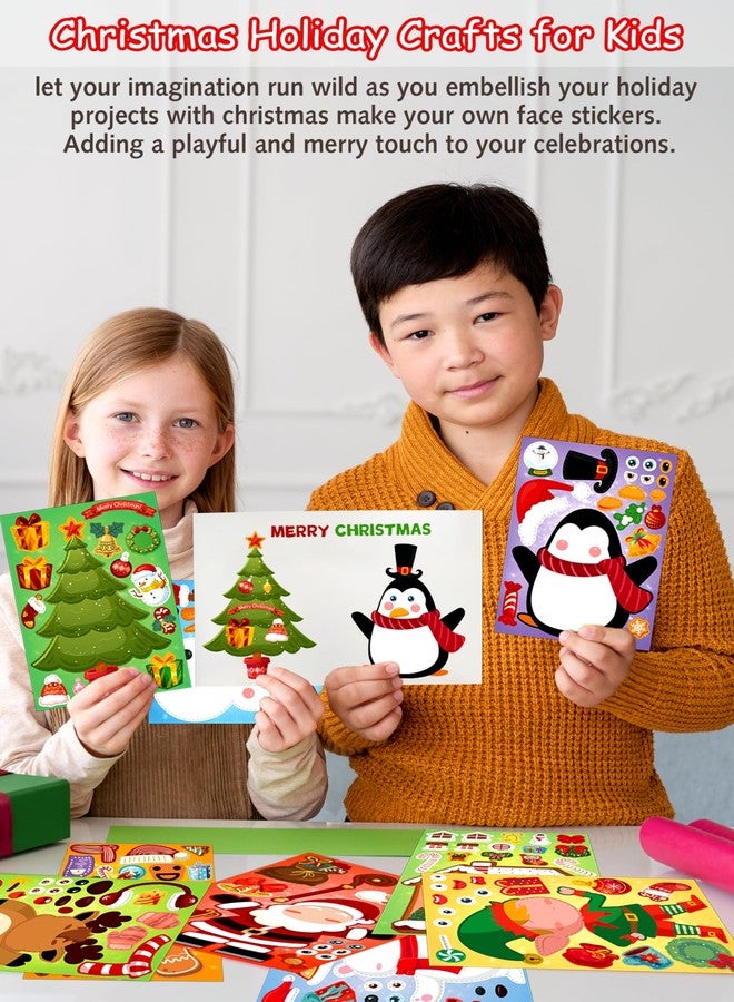 LINAYE 63 Sheets Christmas Stickers for Kids Toddlers, Make A Face Christmas Crafts Stickers for Kids, Xmas Goodie Treat Bag Stocking Stuffers Party Favors Game Activities - Image 5